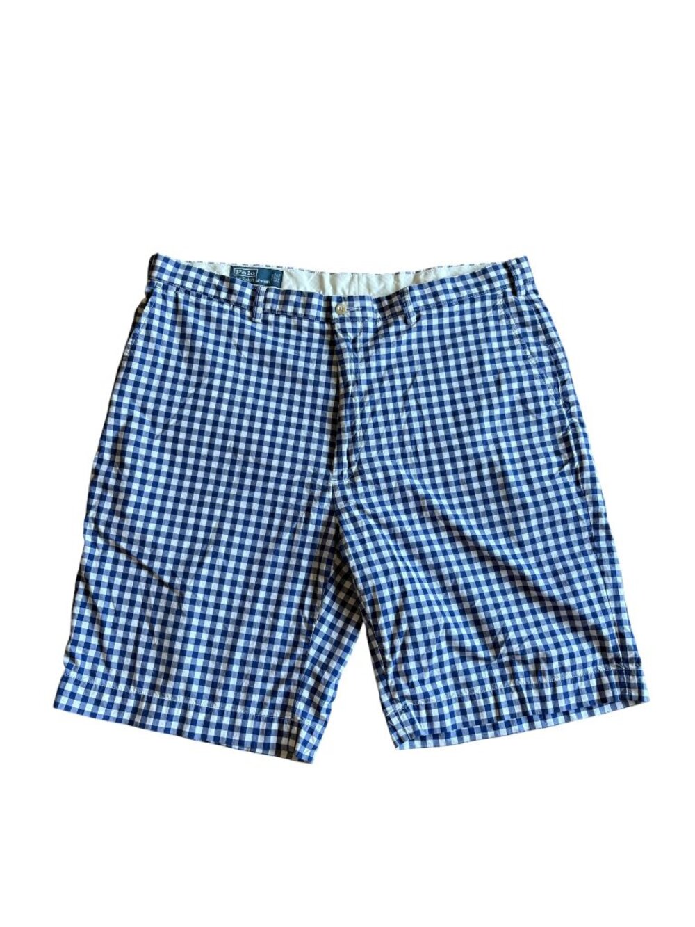 Polo Ralph Lauren Vintage Suffield Shorts Gingham Blue Size 42 Tall